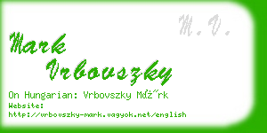 mark vrbovszky business card
